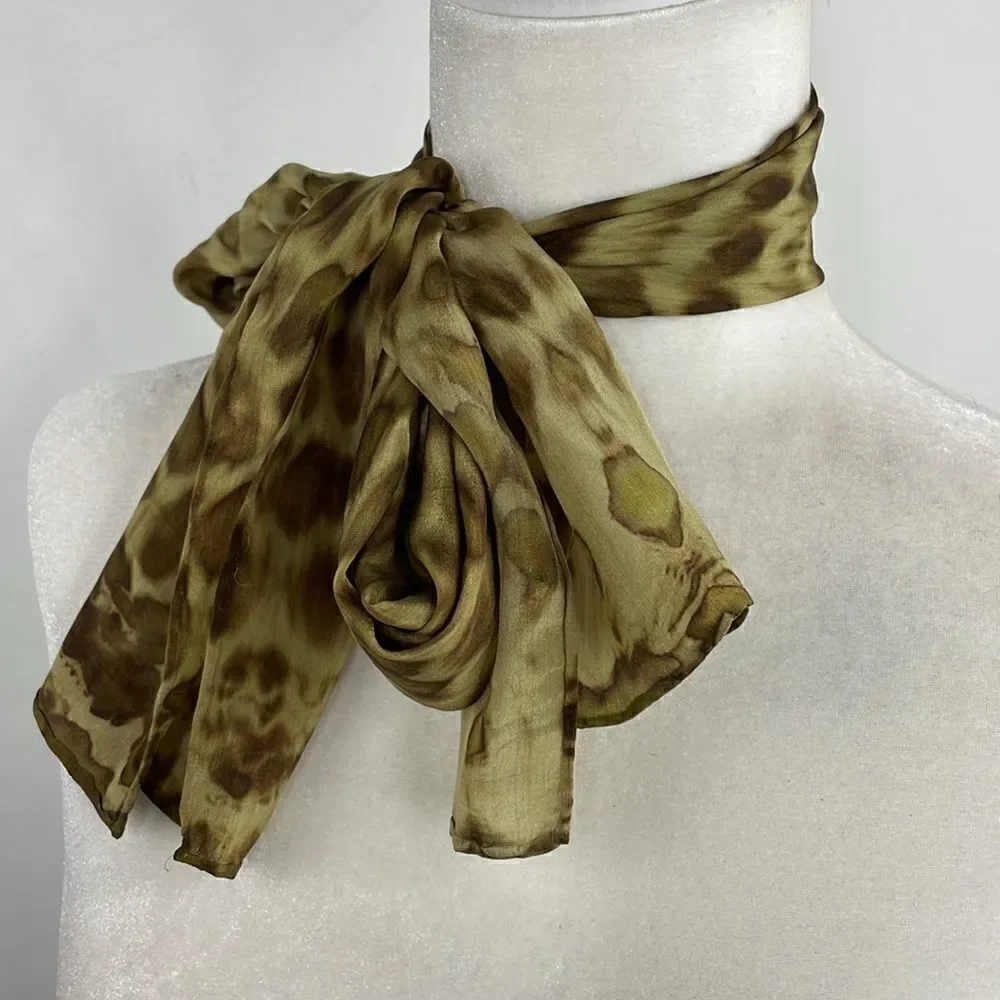 Scarf Rectangular animal print semi sheer